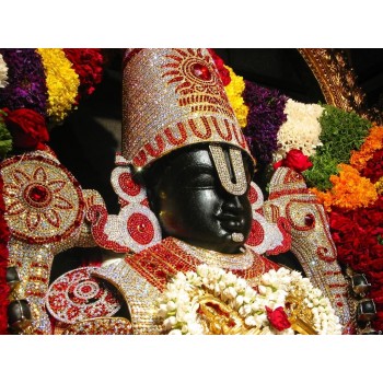 Stone decoration of Lord Venkateshwara